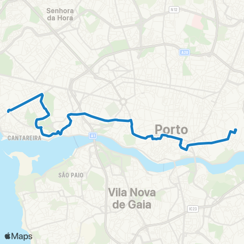 STCP Campanhã - Mercado Da Foz map