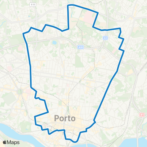 STCP Circular Praça - Hospital S.João map