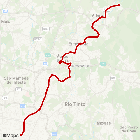 STCP Bolhão - Codiceira map