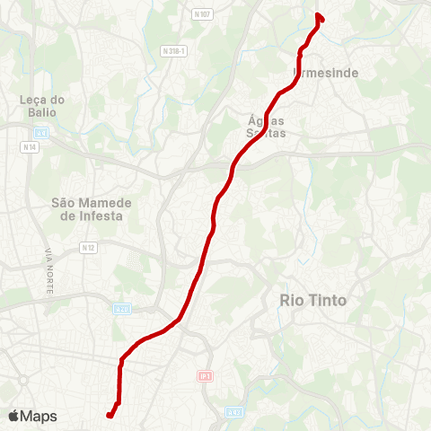 STCP Bolhão-travagem map