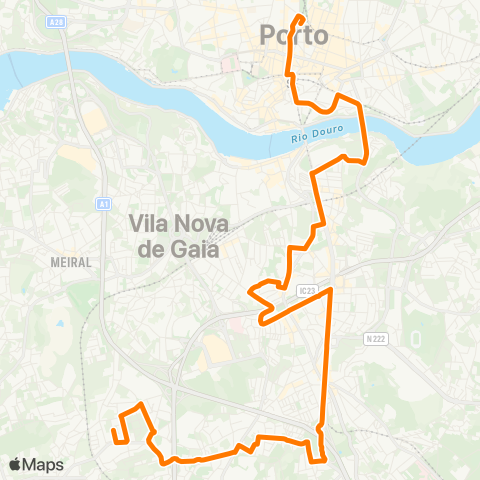 STCP Trindade - Madalena (C. Saúde) map