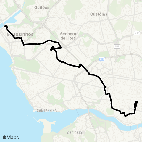 STCP Av.Aliados - Matosinhos (Mercado) map