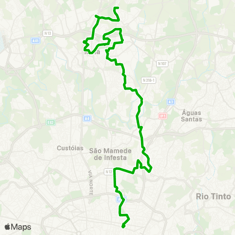 STCP Marquês - Maia (barca) map