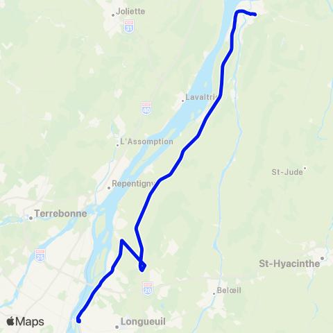 STC Pierre-de Saurel Express Sorel-Tracy / Longueuil map