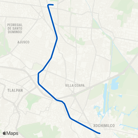 STE Tasqueña - Xochimilco map