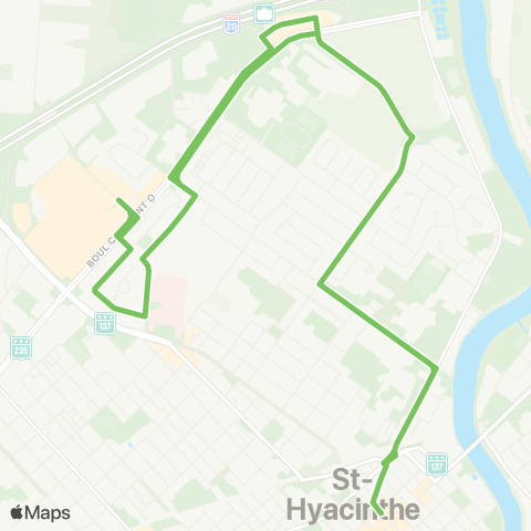 Ville de Saint-Hyacinthe Sacré-Coeur map