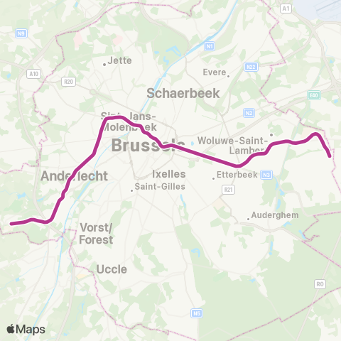 STIB Gare de l'Ouest - Stockel map