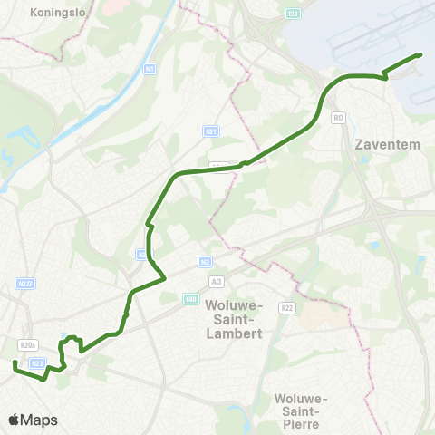 STIB Brussels Airport - Brussels City map