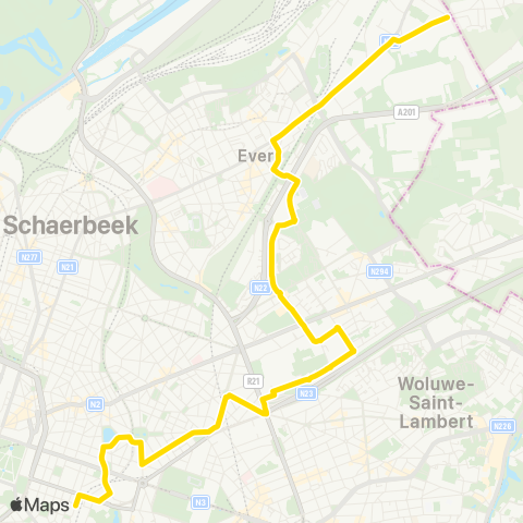 STIB Maes - Luxembourg map
