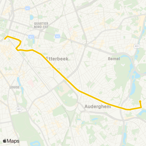 STIB Porte de Namur - Sainte-Anne map