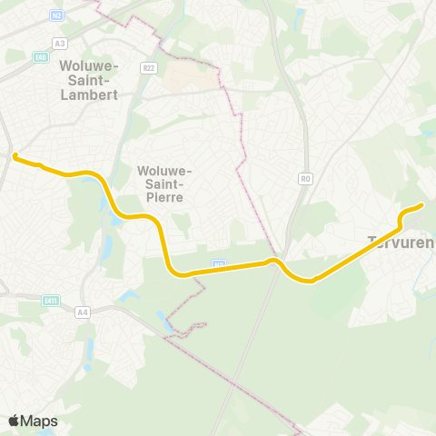 STIB Montgomery - Tervuren Station map