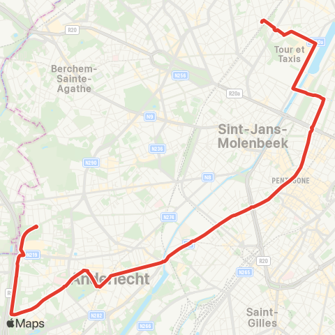 STIB Moortebeek - Pannenhuis map