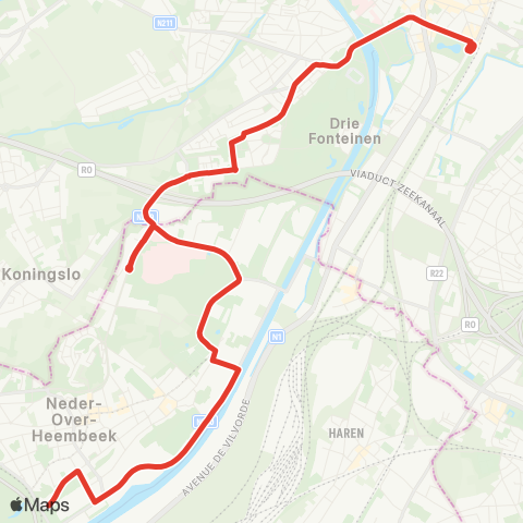 STIB Heembeek - Vilvoorde Station map
