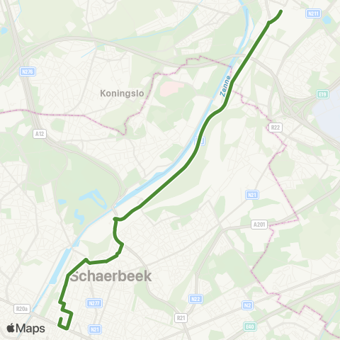 STIB Vilvoorde Station - Albert II map