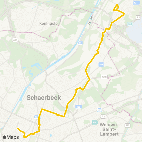 STIB Gare Centrale - Machelen map