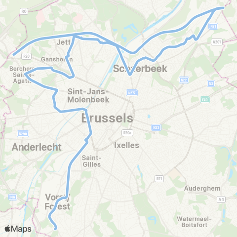 STIB Gare de Berchem - Drogenbos map