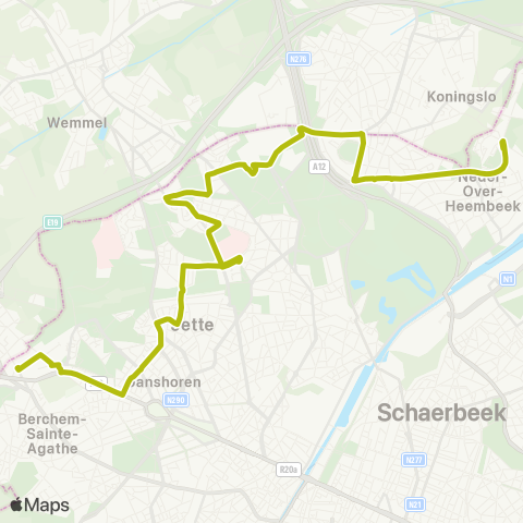 STIB Gare de Berchem - Val Maria map