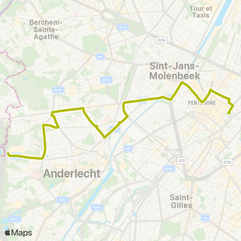 STIB Westland Shopping - Gare Centrale map