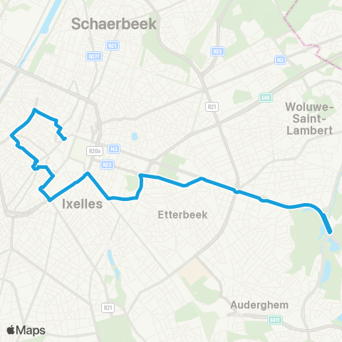 STIB Gare Centrale - Musée du Tram map