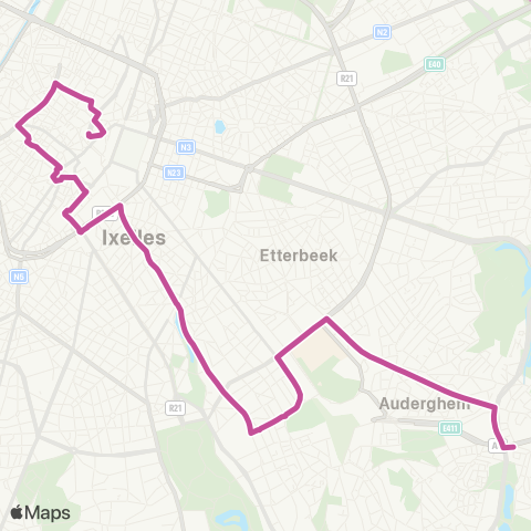 STIB Gare Centrale - Herrmann-Debroux map