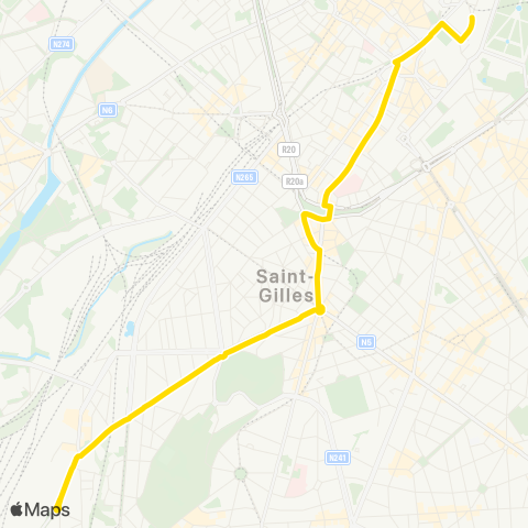 STIB Gare Centrale - Forest (Bervoets) map
