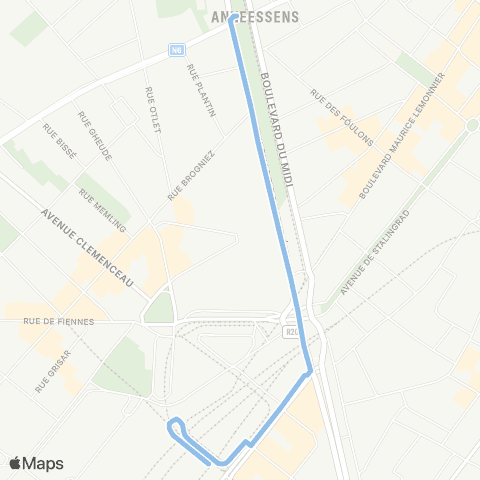 STIB Gare de Berchem - Drogenbos map