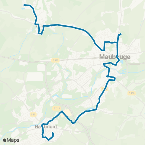 Stibus Hautmont <> Louvroil <> Maubeuge <> Feignies map