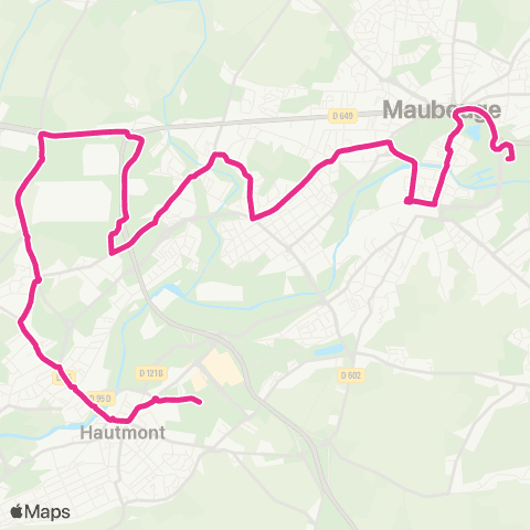 Stibus Maubeuge <> Neuf Mesnil <> Hautmont map
