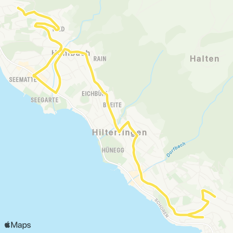 STI Bus Thun, Untere Wart - Oberhofen a. T., Tannackerstr. map