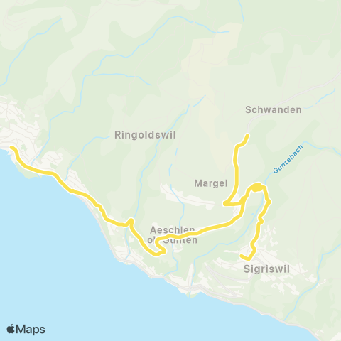 STI Bus Oberhofen a. T., Dorf - Sigriswil, Dorf map