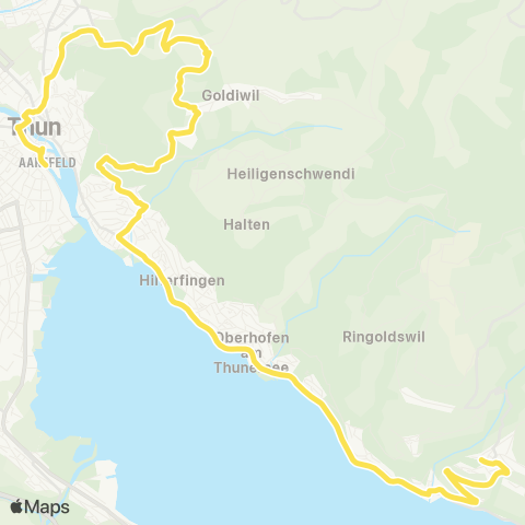 STI Bus Thun, Bahnhof - Sigriswil, Dorf map