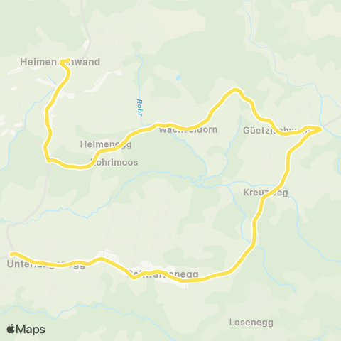 STI Bus Thun, Bahnhof - Heimenschwand, Post map