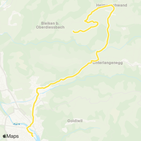 STI Bus Thun, Bahnhof - Heimenschwand, Post map