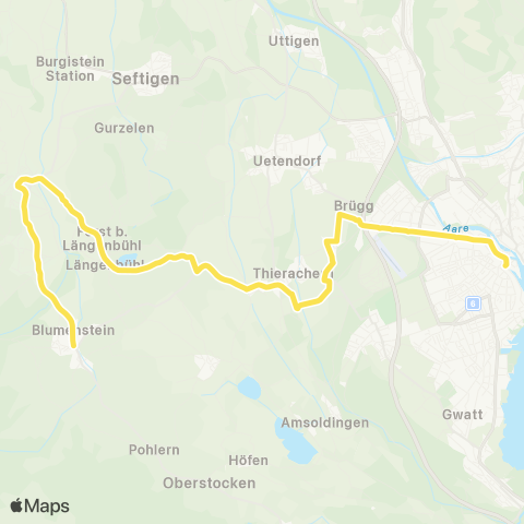 STI Bus Wattenwil, Postgasse - Thun, Bahnhof map