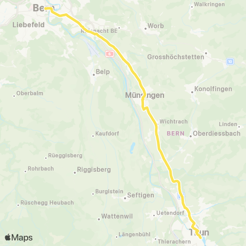 STI Bus Bern, Bahnhof - Thun, Bahnhof map