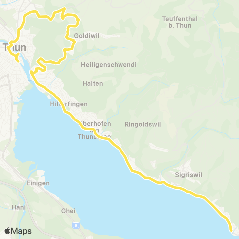 STI Bus Thun, Bahnhof - Merligen, Beatus map