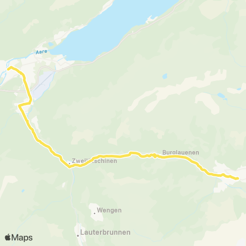 STI Bus Interlaken West, Bahnhof - Grindelwald, Bahnhof map