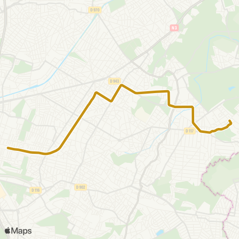 Île-de-France Mobilités Bondy <>︎ Aulnay-sous-Bois / Montfermeil map