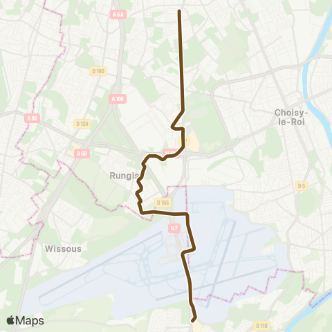 Île-de-France Mobilités Villejuif <>︎ Athis-Mons map