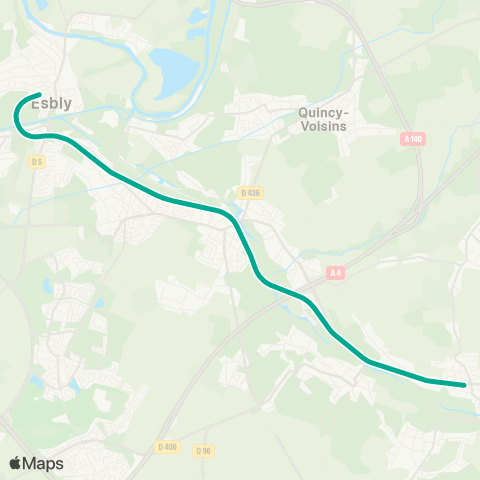 Île-de-France Mobilités Esbly <> Crécy-la-Chapelle map