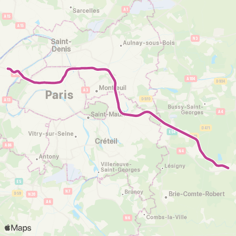 RATP/SNCF Haussmann-St-Lazare <>︎ Chelles-Gournay • Tournan map