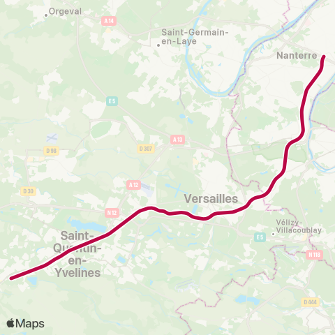 SNCF La Défense <>︎ La Verrière map