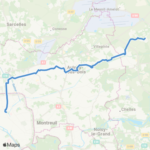 Substitution RER RATP/SNCF Bus de substitution RER B map