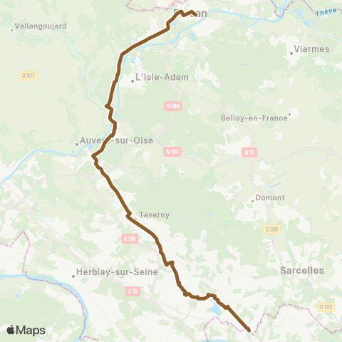 Substitution Transilien/TER SNCF Bus de substitution Train H map