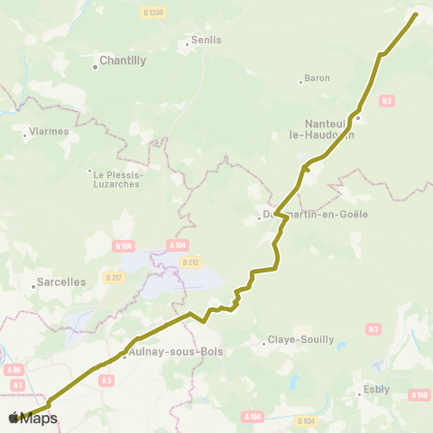 Substitution Transilien/TER SNCF Bus de substitution Train K map