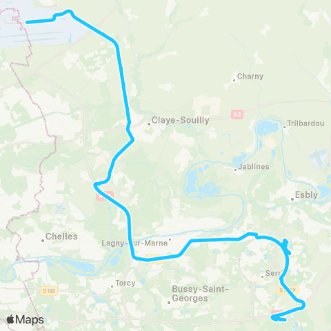 Île-de-France Mobilités Villages Nature <> Terminal 2ef map