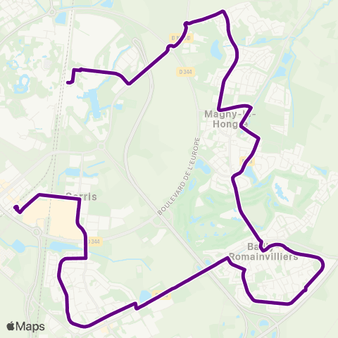 Île-de-France Mobilités Chessy N. / Quai J <> Gare de Val d'Europe map