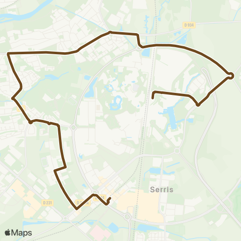 Île-de-France Mobilités Gare de Val d'Europe <> Chessy N. / Dépose map