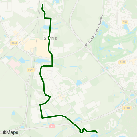 Île-de-France Mobilités Chessy Sud / Quai K <> Villages Nature map