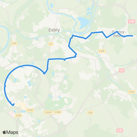 Île-de-France Mobilités Gare de Val d'Europe <> Philo map